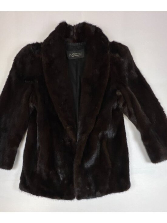 Sakowitz Jackets & Blazers - Vintage Sakowitz Women Real Mink Fur Coat Brown Mid Length Genuine Luxury Heavy